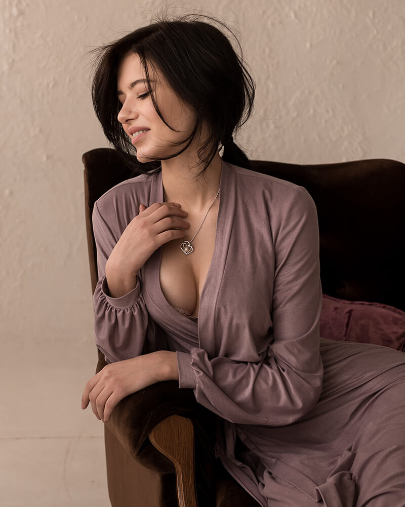 beautiful woman sitting on a chair